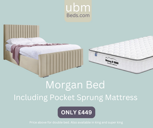 Morgan Cream Bed Frame + 1000 Pocket Sprung Mattress
