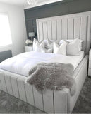 Luxury Panel Bed in Light Grey