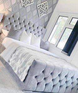 The Ella Button Bed, Grey