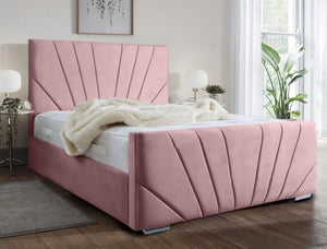 Victoria Plush Velvet Bed, Pink