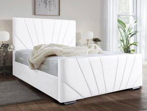 Victoria Plush Velvet Bed, White