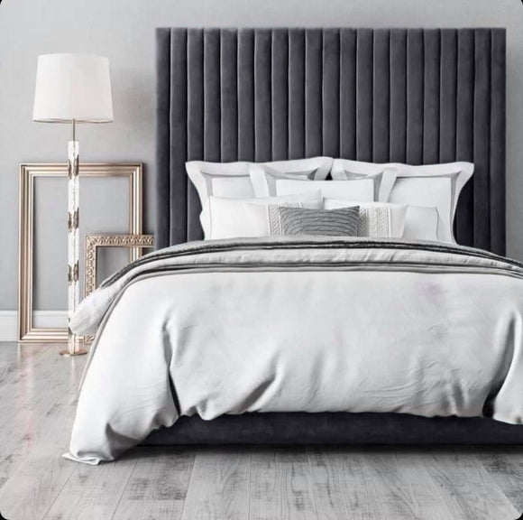 Oslo Plush Velvet Bed, Dark Grey